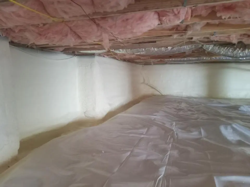 Crawl space encapsulation with closed-cell spray foam for Attic Insulation in Preston